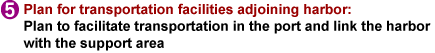 Plan for transportation facilities adjoining harbor: Plan to facilitate transportation in the port and link the harbor with the support area